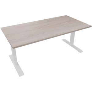 Elektrisch bureau recht 5777 - 200 x 90 cm - Wit - Eiken Robson