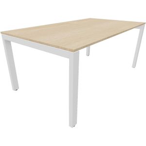 Bureau 4331 recht - 140 x 80 cm. - Wit - Eiken licht