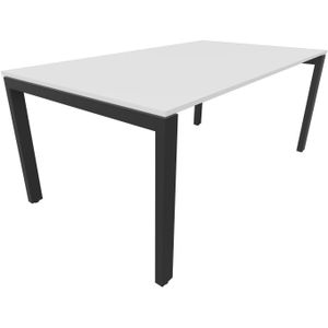 Bureau 4331 recht - 200 x 80 cm. - Zwart - Wit