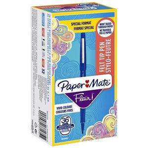 Fineliner Paper Mate Flair 0.7mm valuepack ÃƒÂ¡ 36 stuks blauw