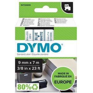 Labeltape Dymo 40914 D1 720690 9mmx7m Blauw op wit