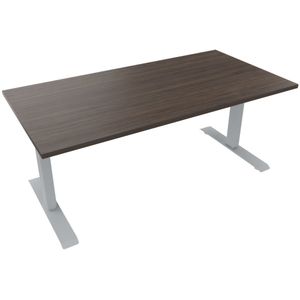 Elektrisch bureau recht 5777 - 120 x 80 cm. - Alu - Eiken donker