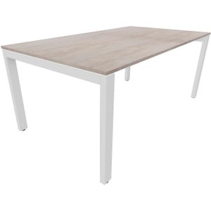 Bureau 4331 recht - 200 x 100 cm. - Wit - Eiken Robson