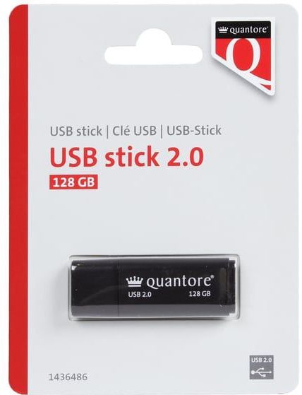 Quantore - USB-stick - Zwart - 128GB - USB 2.0