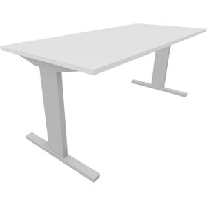 Recht bureau - 180 x 90 cm. - Alu - Wit