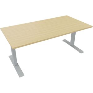Elektrisch bureau recht 5777 - 180 x 90 cm. - Alu - Beuken