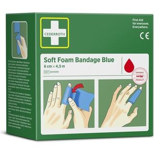Cederroth - Soft Foam Bandage - Blauw - 6 cm x 4,5 m
