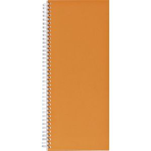 Notitieboek 135x330mm lijn 160blz 70gr spiraal oranje