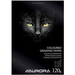 Tekenblok Aurora A4 20v 120gr gekleurd tekenpapier
