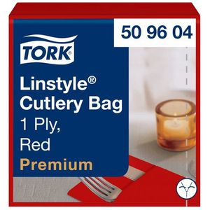 Pochette Tork LinStyleÃ‚Â® 1-laags 50st duurzaam rood 509604