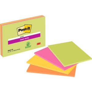 Memoblok 3M Post-it 6845 Super Sticky 203x152mm assorti