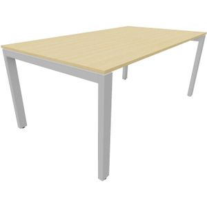 Bureau 4331 recht - 200 x 100 cm. - Alu - Beuken
