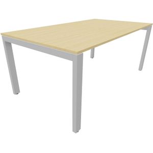 Bureau 4331 recht - 200 x 90 cm - Alu - Beuken