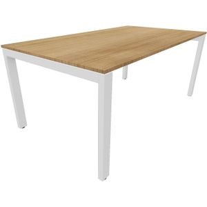 Bureau 4331 recht - 180 x 90 cm. - Wit - Toscaans noten