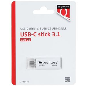 Quantore - USB-C - USB-stick - 128GB - Zilver - 3.1