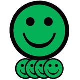 Magneet smiley 25mm emotie blij groen