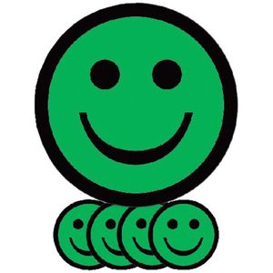 Magneet smiley 25mm emotie blij groen