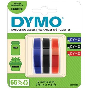 Labeltape Dymo rol 9mmx3M glossy vinyl assorti