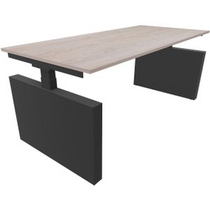 Bureau 3331 recht met zijwangen - 120 x 80 cm. - Zwart - Eiken Robson