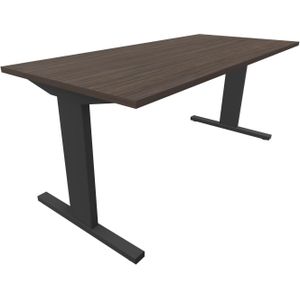 Recht bureau - 180 x 90 cm. - Zwart - Eiken donker