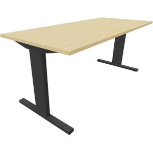 Recht bureau - 180 x 80 cm. - Zwart - Beuken