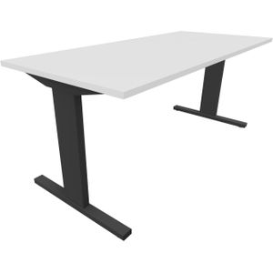 Recht bureau - 180 x 90 cm. - Zwart - Wit