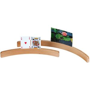Longfield Games Kaarthouder hout middel 35 cm - Speelkaarthouders van gebogen hout, exclusief speelkaarten
