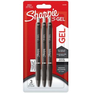 Gelschrijver Sharpie 0,7mm zwart blister Ãƒ 3 stuks