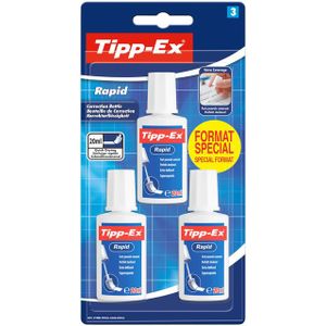 Correctievloeistof Tipp-ex Rapid 20ml blister à 3 stuks