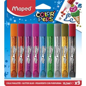 Glitterlijm Maped 10.5ml blister Ãƒ 9 kleuren