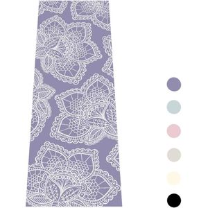Extra Dikke Yogamat | Lavendel met Lotus Print | Sticky - 6mm