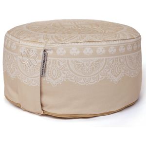 Meditatiekussen │Rond │ Katoen & Boekweitvulling │ Boho Chic Zand