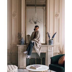 Merino-Kasjmier plaid MILANO taupe - Beige