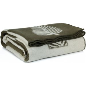Merino deken BLAD - 220x200 cm, Groen