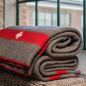 Merino deken Swiss de Luxe - beige/bruin - Bruin