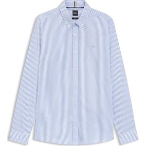 Slim-fit overhemd van een gestreepte katoenmix