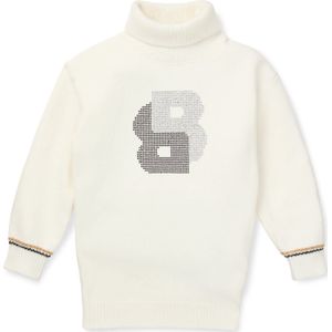 Sweaterjurk voor kinderen met col en Double B-monogram met strassteentjes