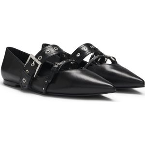 HUGO - Maridia - Ballerina's - Zwart - Leer