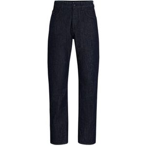 Relaxed-fit jeans van stevig blauw denim met gekreukt effect