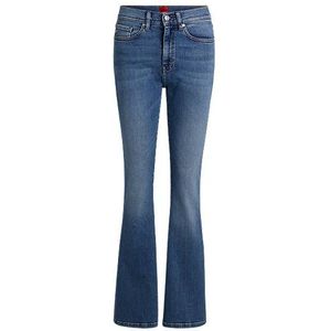 Skinny-fit uitlopende jeans van blauw superstretchdenim