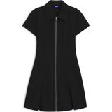 Bodycon-jurk met rits aan de voorkant en plissérok