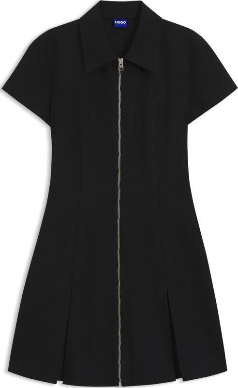 Bodycon-jurk met rits aan de voorkant en plissérok