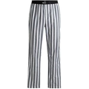 Gestreepte pyjamabroek van katoenen popeline met logotailleband