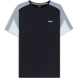 Pyjama T-shirt van katoenmix met contrasterende panelen