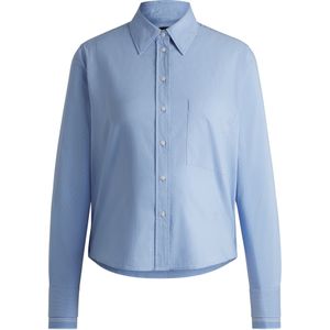 Regular-fit blouse van gestreepte stretchkatoen