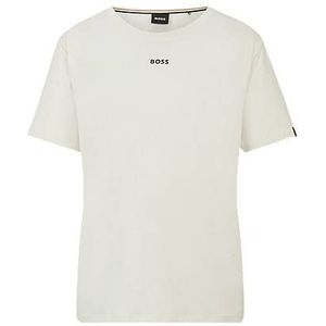 Jersey pyjamashirt van stretchkatoen met logoprint