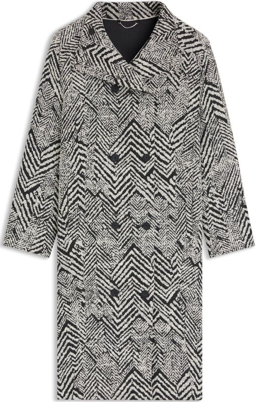 BOSS - CAVINIA - Lange Jas - Regular Fit - Scheerwol - Visgraatmotief