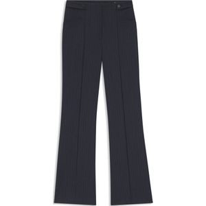 Regular-fit bootcut broek van scheerwol met patroon