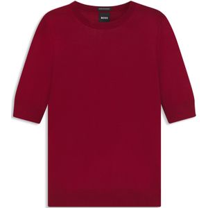 Slim-fit trui met korte mouwen van merinowol