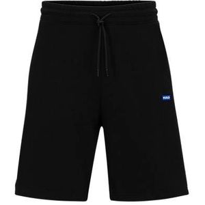 Short van katoenen sweatstof met blauwe logopatch